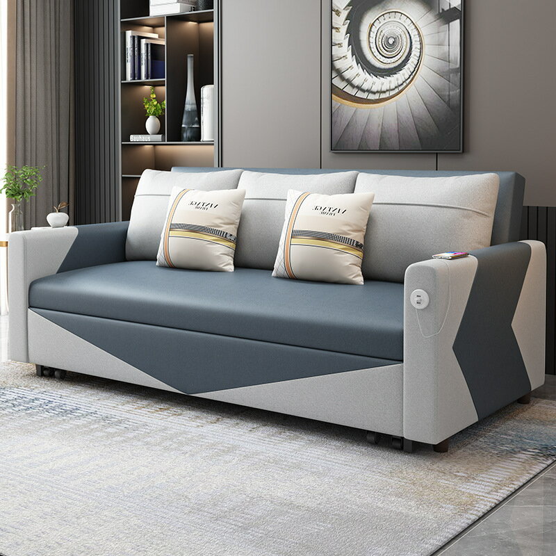 【可開發票】沙發 懶人沙發 多功能可折疊兩用沙發床小戶型客廳1.2米雙人現代簡約儲物科技布