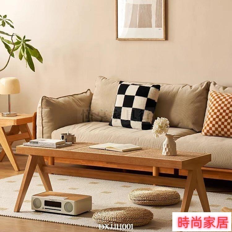 免運 公司貨 藤編北歐長凳條凳昌迪加爾民宿客廳家用餐廳臥室實木中古床尾換鞋長條凳 長凳 換鞋凳/傢俱行特惠/開立發票S1005