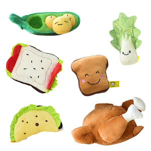 食物造型絨毛發聲玩具 狗玩具 發聲玩具 絨毛玩具 吐司 豌豆 烤雞