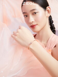 ZEGL設計師春日櫻花系列愛心手鏈女生ins小眾設計玫瑰金手鐲手飾
