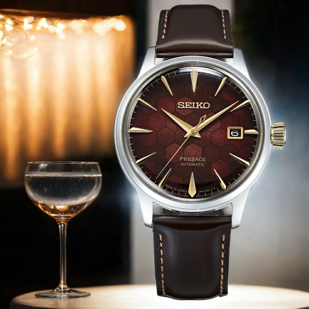 送禮首選★SEIKO 精工 Presage 石榴蜂蜜台灣70週年調酒機械錶 送禮首選-40.5mmSRPL21J1/SRPL21J1   SK005 附提袋【全館滿額折價★APP下單跨店最高22%點數回饋】 0