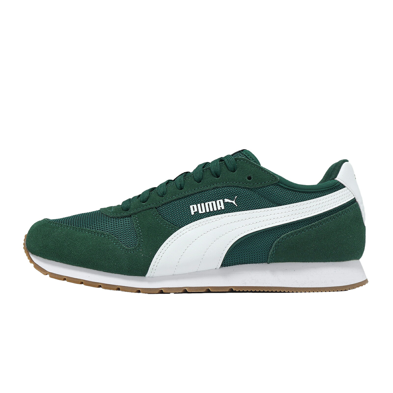 Puma 休閒鞋 ST Miler 男鞋 綠 白 麂皮 復古 拼接 板鞋 401622-08