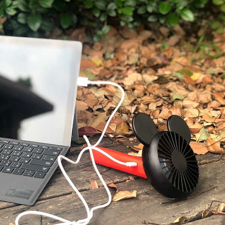 FWSU95B 迪士尼 米奇手持USB風扇  夏日必備 三段式風量 360度調整 貼心止滑 隨身風扇 USB充電 4