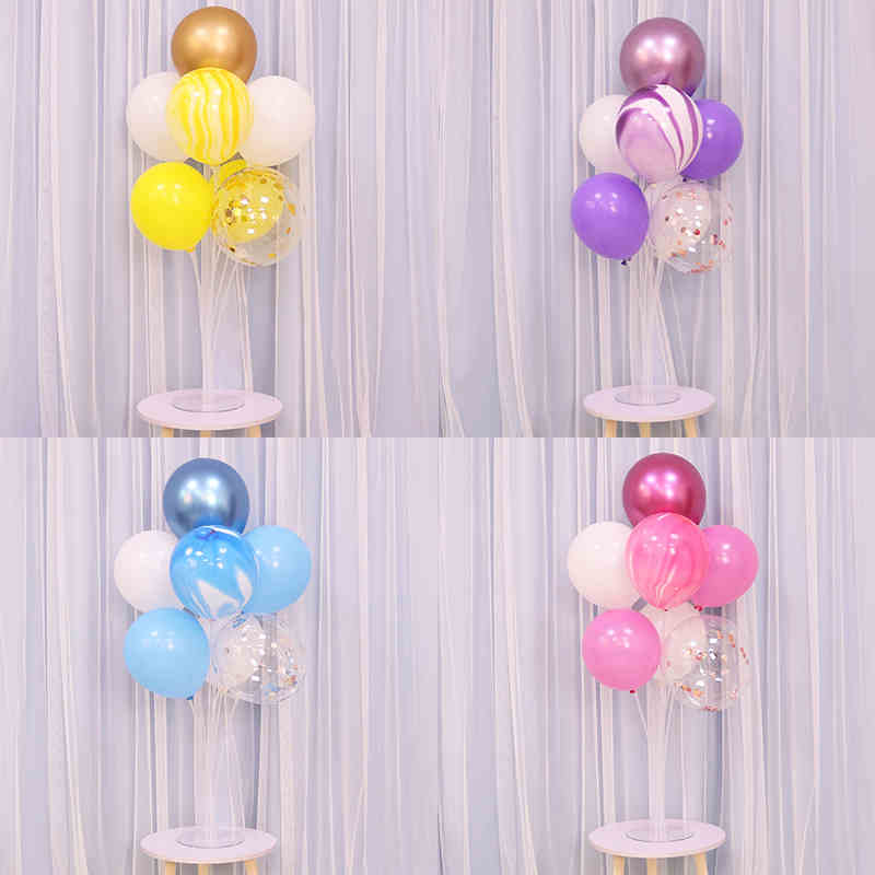 結婚婚慶大桌擺透明氣球創意大託桿桌擺寶寶生日裝飾佈置氣球支架