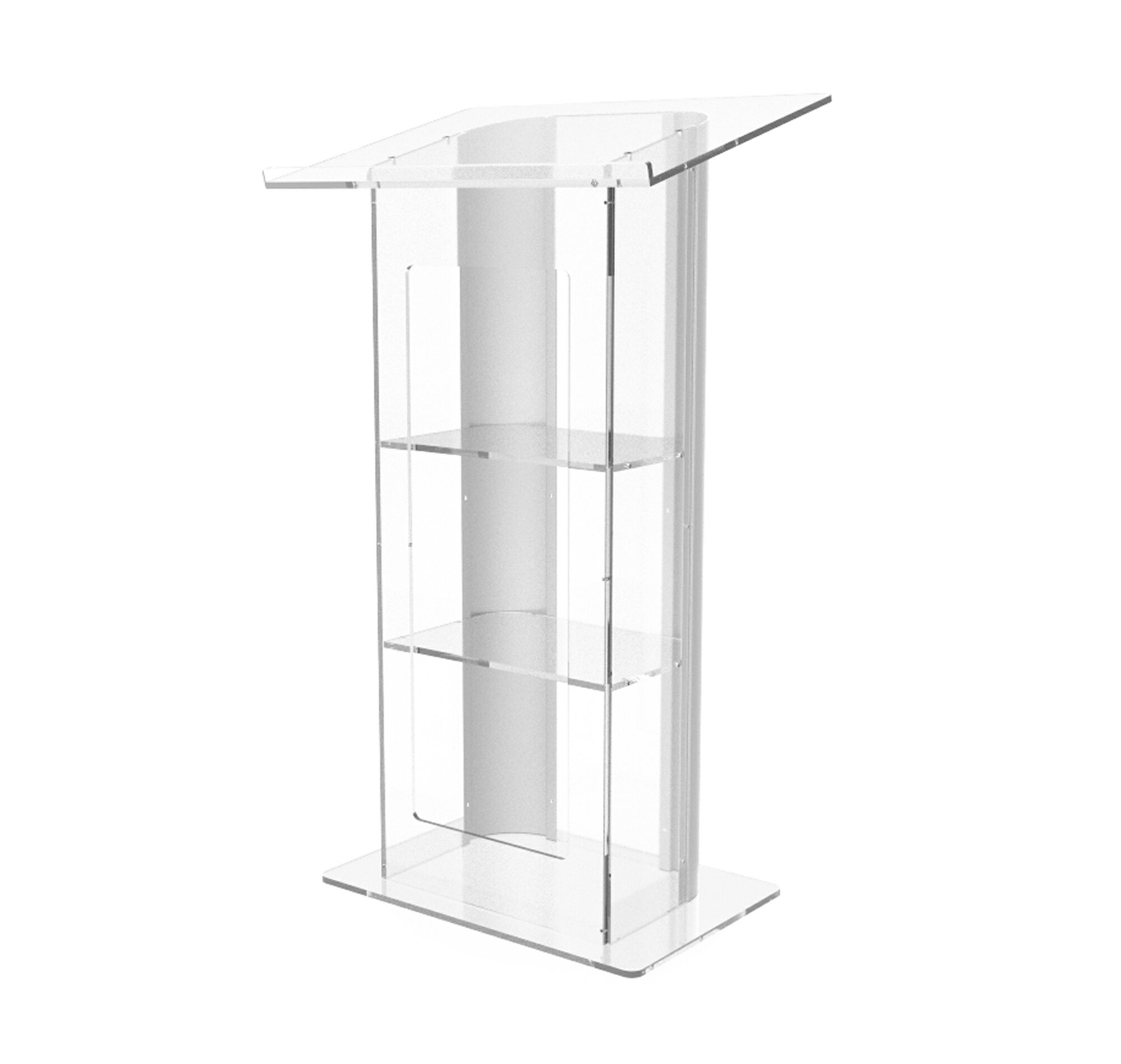 FixtureDisplaysOnline: Clear Acrylic Plexiglass Podium Curved Aluminum ...