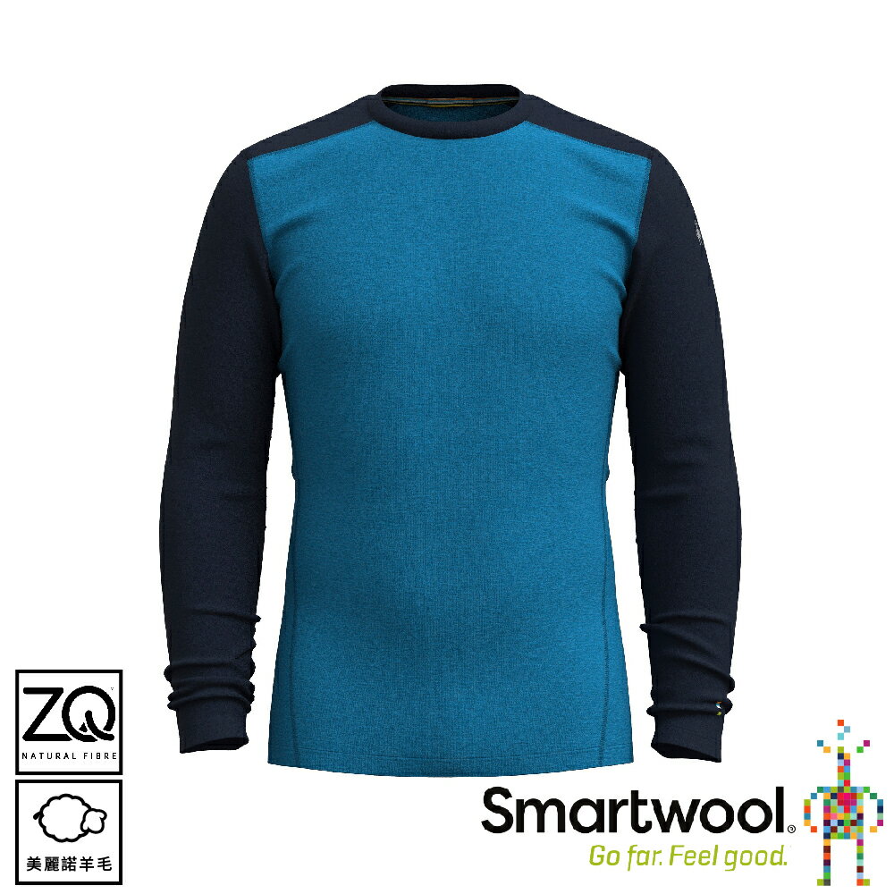 【SmartWool 美國 男 Thermal 美麗諾羊毛圓領長袖《海軍雪藍》】SW016350/排汗衣/機能衣/長T