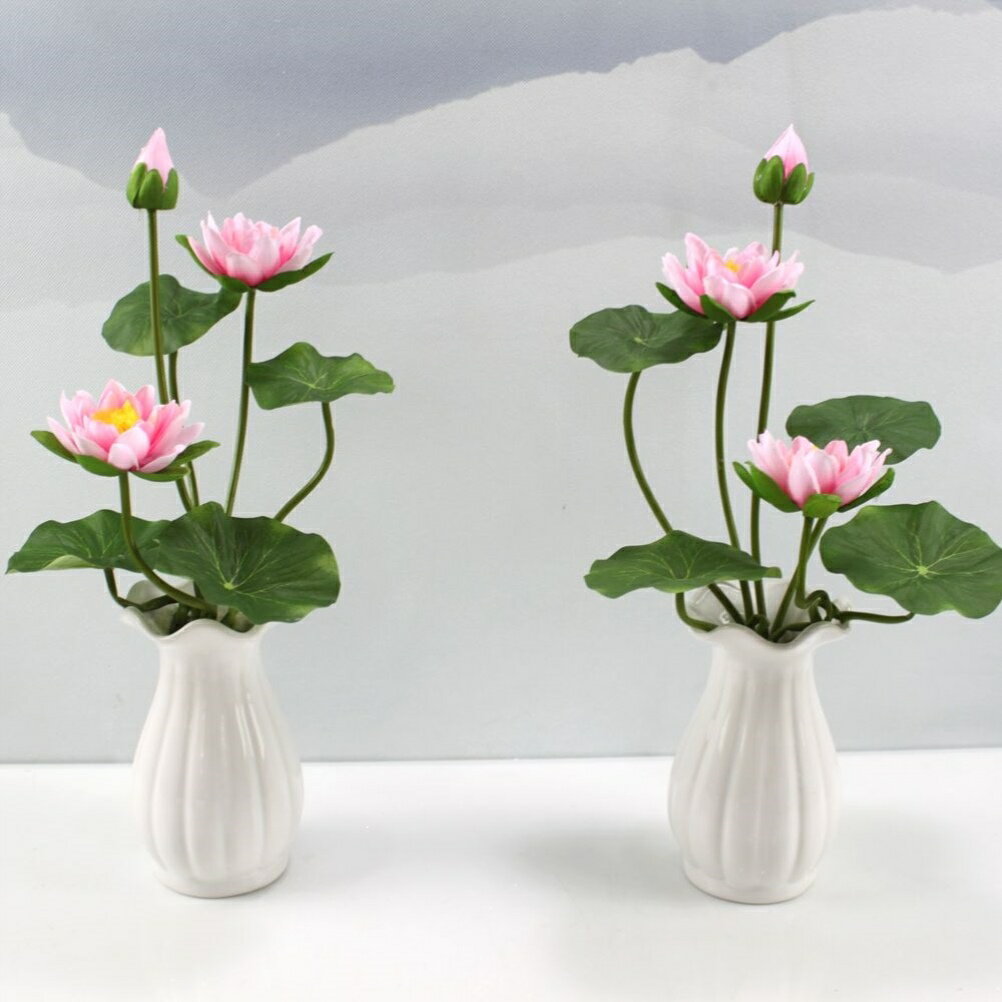 供花 佛前花供佛荷花佛堂佛臺蓮花擺件假花小盆栽家居擺件裝飾花