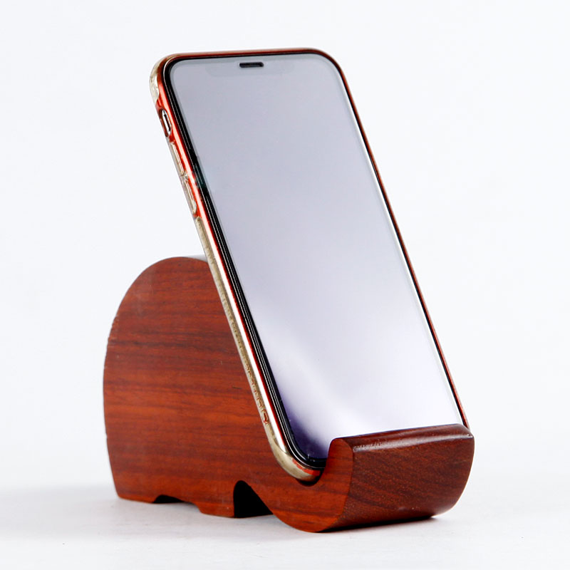 紅花梨實木質懶人手機支架紅木桌面支撐架子創意床頭托架手機座