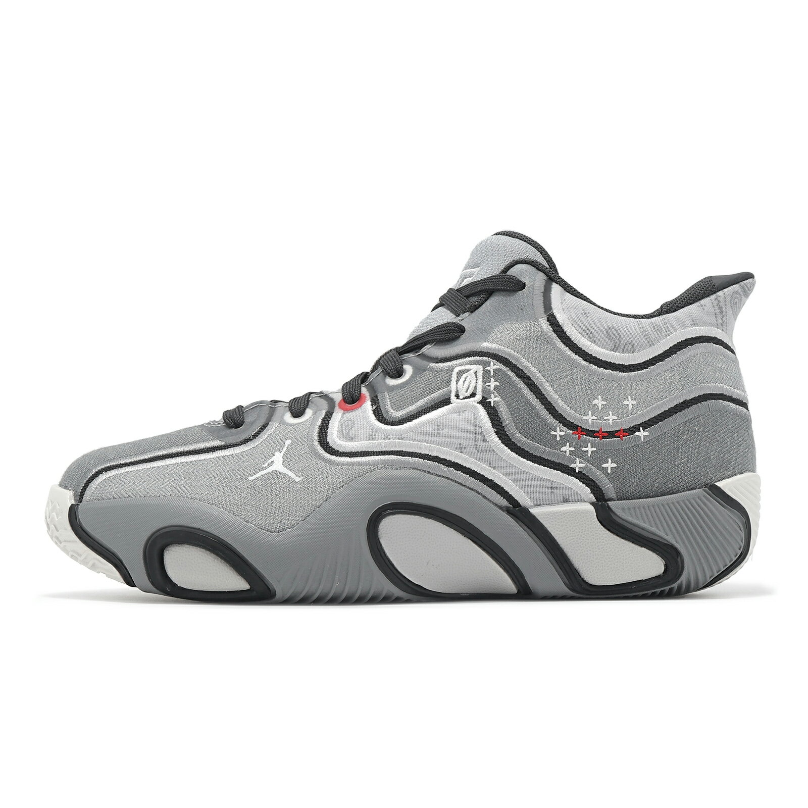 Nike 籃球鞋 Jordan Tatum 3 GS 大童 女鞋 灰 縫線 Boro Stitching