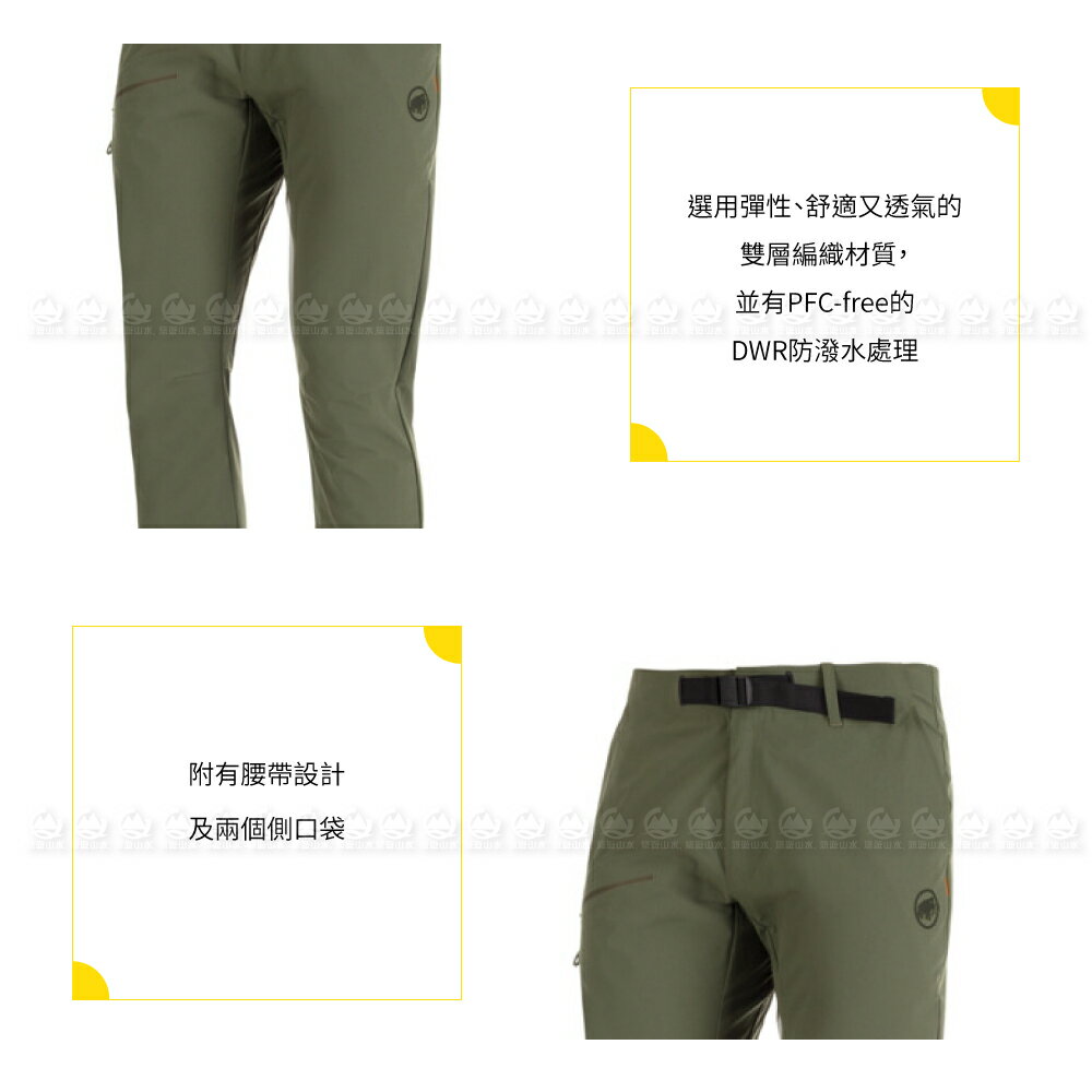 MAMMUT 長毛象男Aegility Slim Pants 多功能快乾健行褲AF《綠鬣蜥