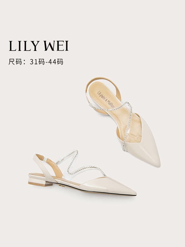 Lily Wei【風鈴】夏季新款涼鞋水鉆設計感大碼女鞋41一43小眾夏天
