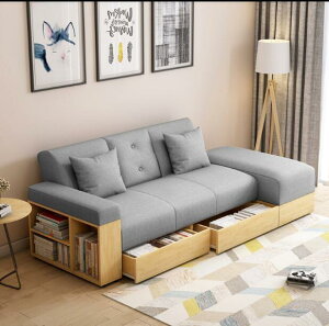 小戶型日式沙髮床兩用可折疊多功能客廳雙人佈藝梳化床組合多功能收納沙髮床色