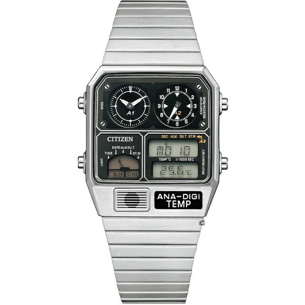CITIZEN 星辰錶 Chronograph 復古計時電子腕錶(JG2101-78E)-32.5x40.6mm-黑面鋼帶【刷卡回饋 分期0利率】【APP下單22%點數回饋】