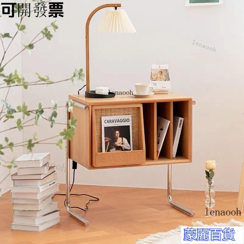 附發票 -【特價免運】中古櫃床頭櫃實木可移動懸浮雜誌櫃書櫃沙髮邊櫃收納櫃客廳臥室櫃 北歐實木餐邊櫃 日式邊櫃AA0704
