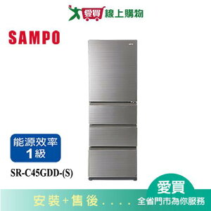SAMPO聲寶450L四門變頻玻璃冰箱SR-C45GDD-(S)_含配送+安裝【愛買】
