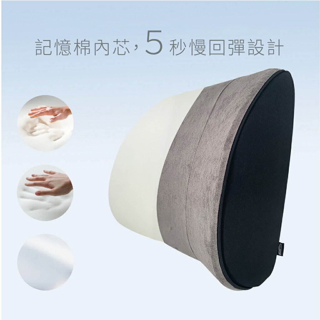 記憶棉腰靠枕 汽車腰靠 靠墊 車椅靠腰枕 通用座椅腰部支撐枕 五色可選【鹿纖絨布】 7