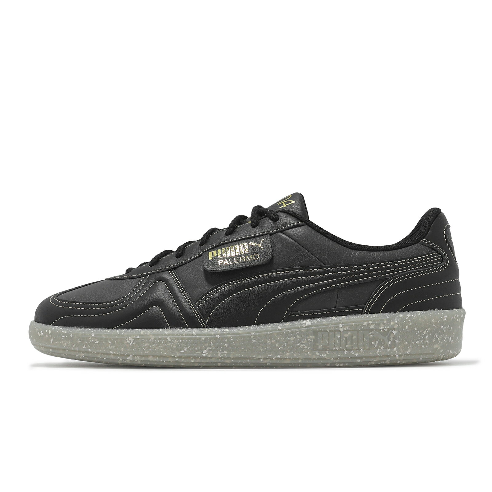 Puma 休閒鞋 Palermo OP 男鞋 黑金 復古 皮革 德訓鞋