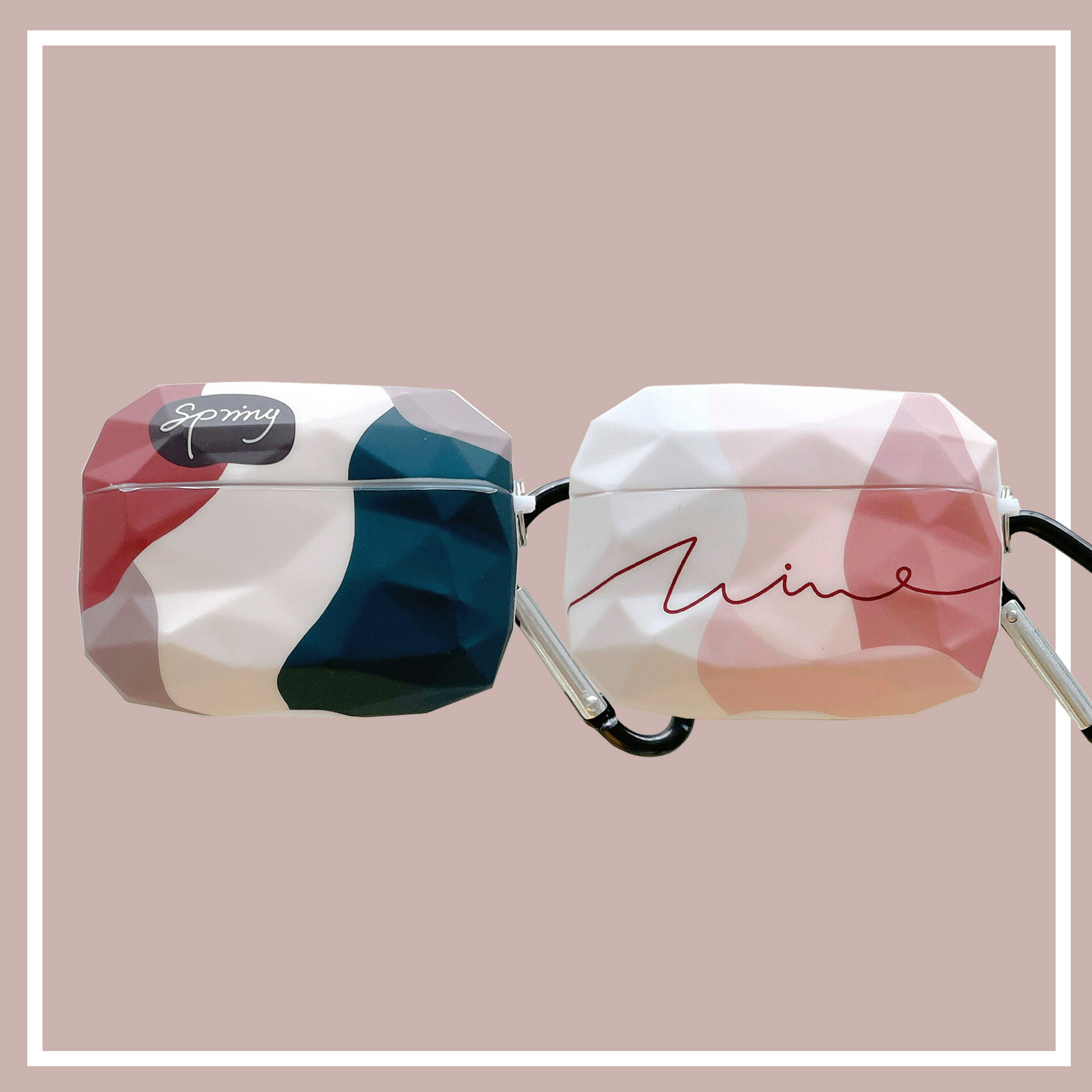 個性拼色英文適用蘋果AirPods Pro保護套AirPods/2代耳機軟殼男女