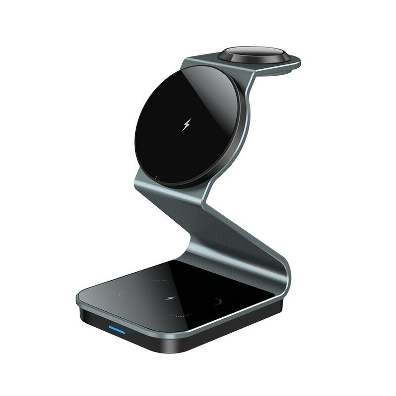 T5三合一磁吸無線充底座 桌面支架 磁吸無線充電器 適用於蘋果magsafe手機手錶無線充/T3