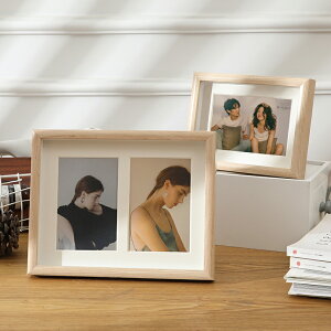 創意組合相框擺臺免費打印洗照片 情侶6寸木質相架三連四連相冊框