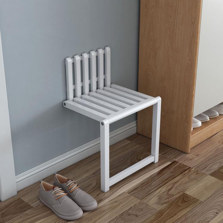 【新品推薦】壁掛式隱形折疊椅換鞋凳實木玄關壁掛式穿鞋凳入戶家用多功能
