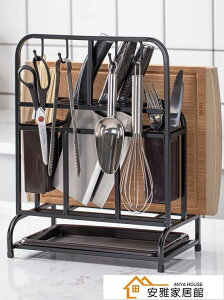 不銹鋼刀架廚房用品置物架家用大全多功能筷子籠砧板菜刀具收納架~青木鋪子