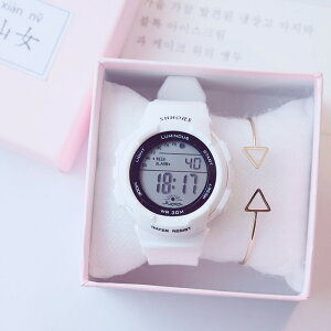 兒童手表韓版簡約時尚鬧鐘數字式夜光休閑潮流中學生考試電子手表