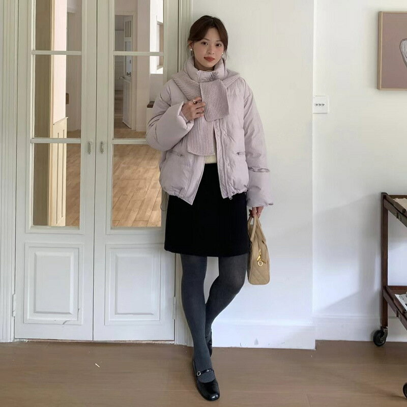 現貨+預購 真羽絨90%鴨絨羽絨外套-甜美立領可脫卸圍巾帽加厚麵包服女夾克7色74jx44【獨家進口】【米蘭精品】 3