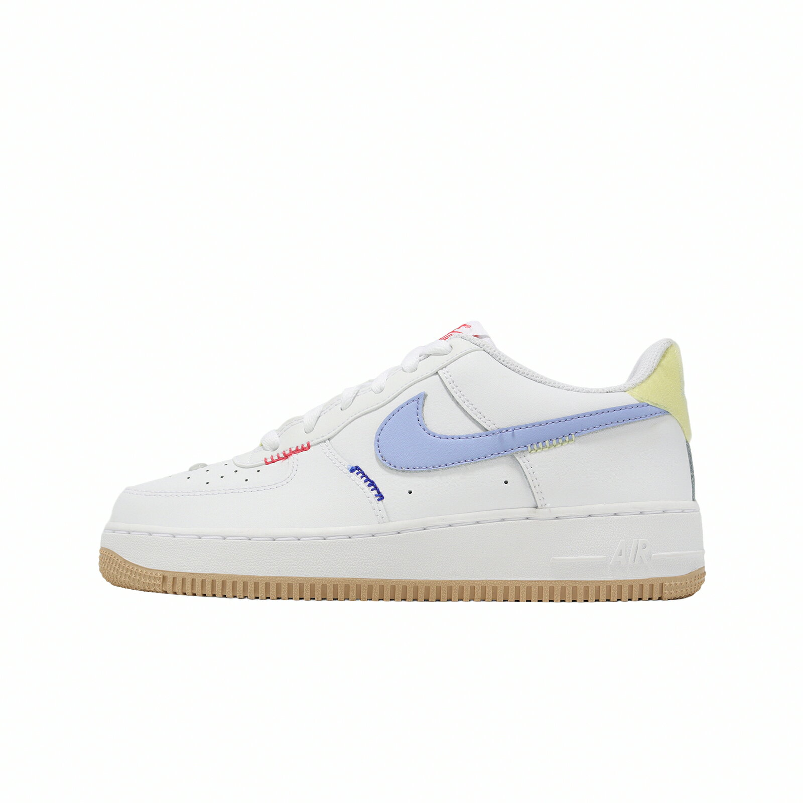 Nike 休閒鞋 Air Force 1 LV8 BG 大童 女鞋 白 AF1 徽章 IW2031-141