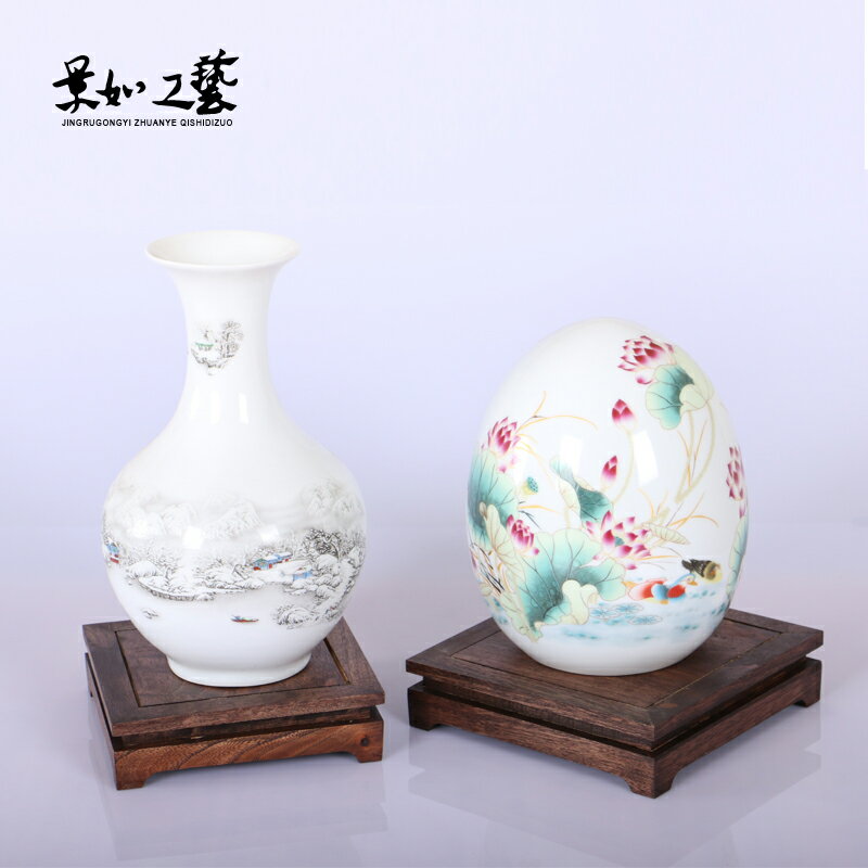 仿紅木實木擺件木雕底座現代簡約觀音財神貔貅古玩佛像石頭展示架