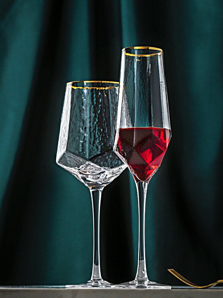 高腳杯水晶玻璃紅酒杯套裝家用創意酒具個性歐式奢華高檔葡萄酒杯