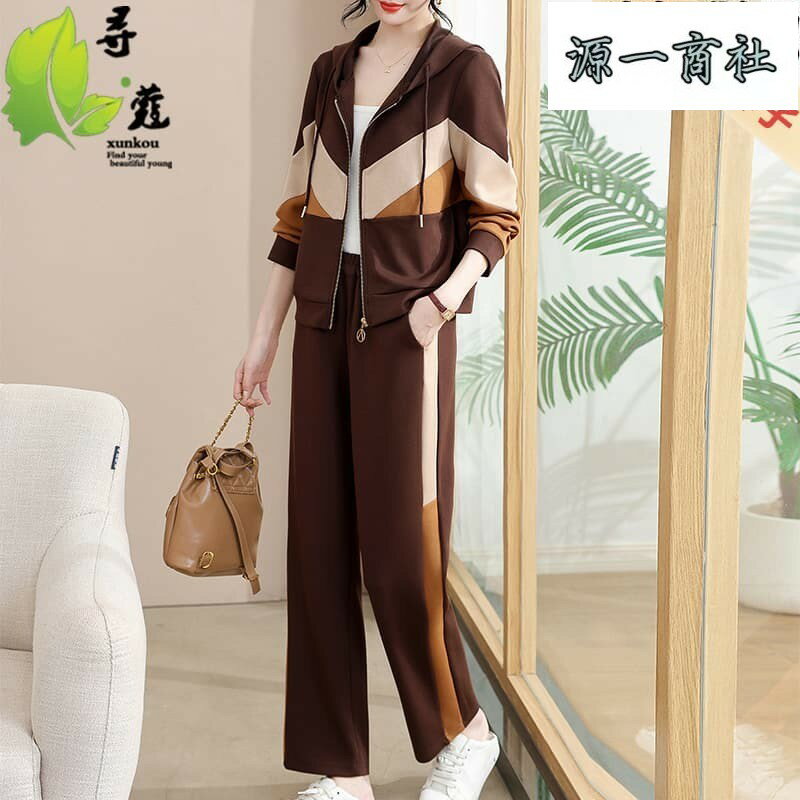 【源一商社】50歲時尚媽媽裝套裝秋季新品中老年女裝兩件套運動服60歲寬鬆大碼