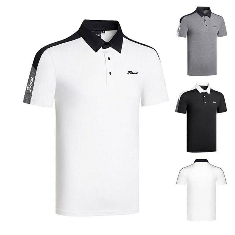 2024新品高爾夫男裝短袖運動T恤彈力速幹百搭Polo衫球服透氣
