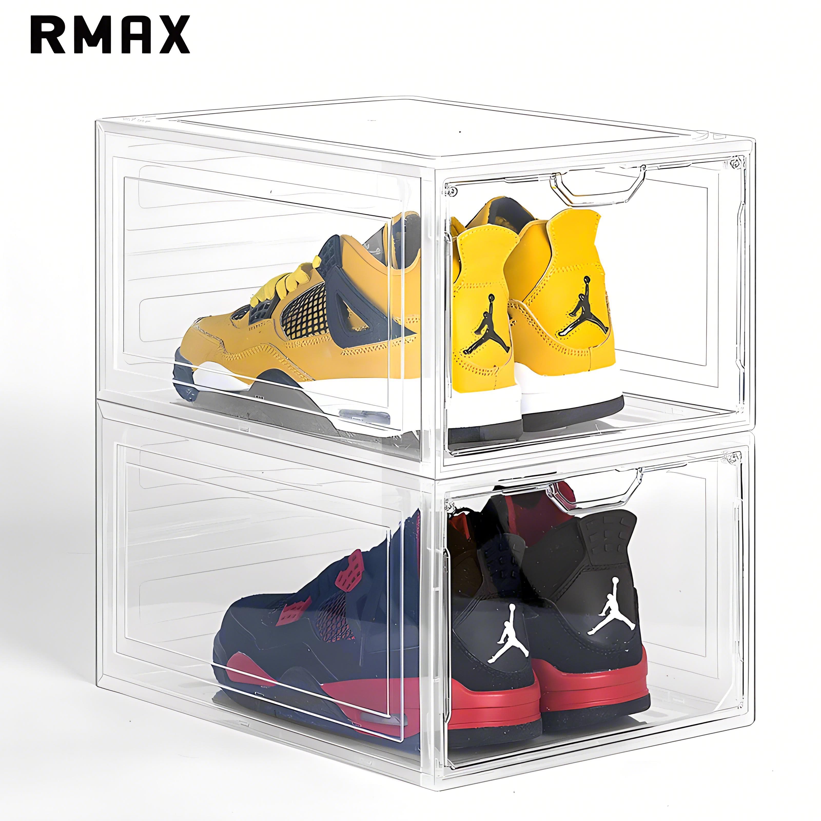 【高品質 超低價】RMAX鞋盒亞克力透明AJ球鞋收納盒磁吸折疊塑膠鞋櫃宿舍省空間神器【注意！下單滿299出貨】