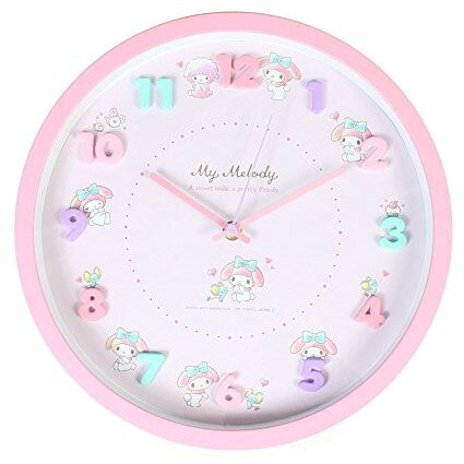 大賀屋 連續秒針 日貨 美樂蒂 時鐘 粉 鐘 掛鐘 壁鐘 壁掛鐘 鐘錶 My Melody 三麗鷗 J00010238