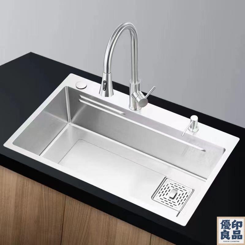 廚房洗菜盆 水槽盆 單槽 雙槽 廚房水槽 家用加厚單槽 不銹鋼洗菜盆 洗碗池 手工拉絲 納米抗菌多功能 免運 開立發票 全館折扣 工廠直銷 售後保障 y5522