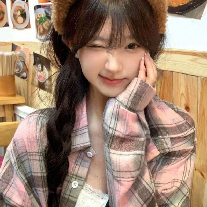 格子襯衫 女上衣 女裝 衣服 寬鬆上衣 格子襯衫女春夏秋新款韓版時尚少女小個子復古長袖襯衣休閒外套 5
