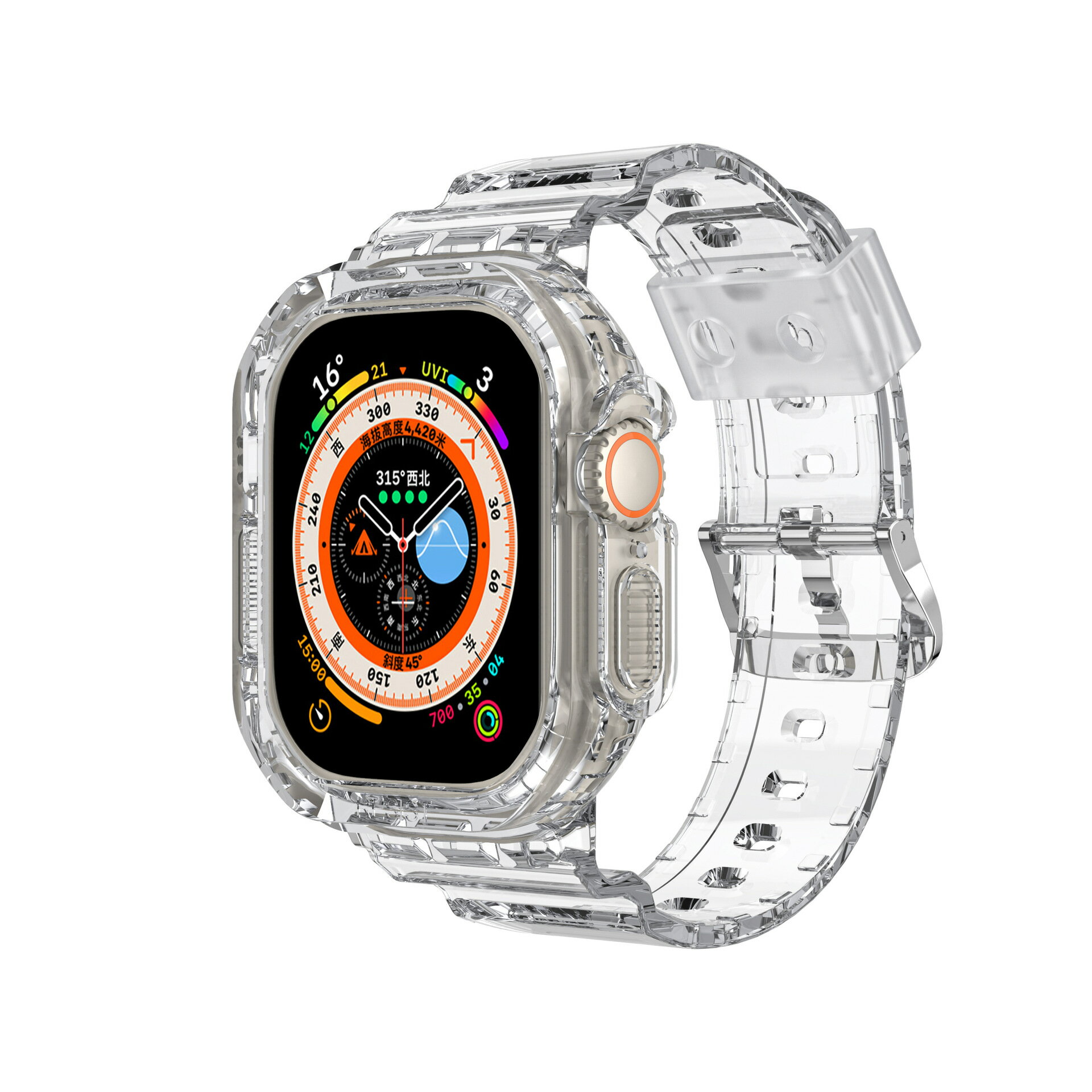 優樂悅~適用蘋果7 8代iwatch表帶apple watch一體手錶表帶 TPU ultra表帶