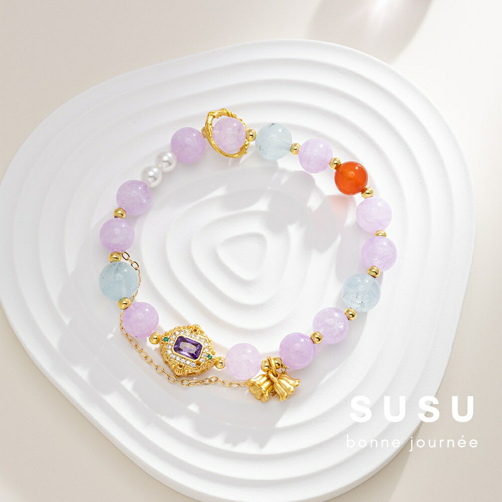 SU SU︱煙雨水晶手鍊❤️薰衣草紫水晶 紅瑪瑙 海藍寶 事業運 招財 轉運 能量 防小人 送禮 推薦 2