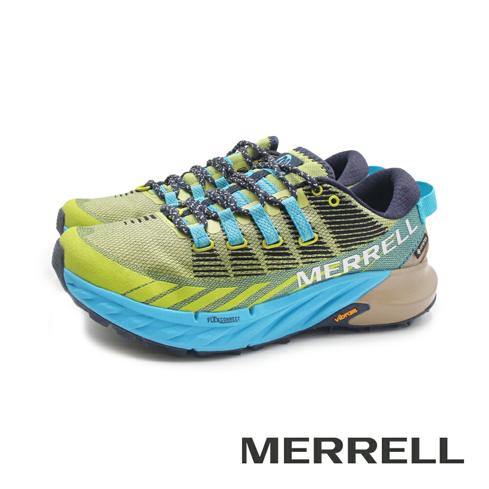 MERRELL(女)AGILITY PEAK 4 GTX防水戶外健身輕量型慢跑越野鞋 女鞋-藍綠
