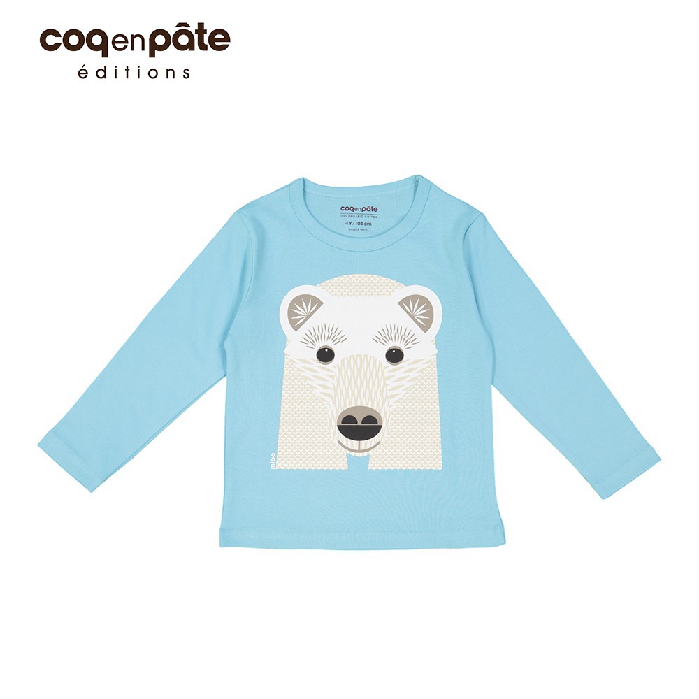 【COQENPATE】法國有機棉童趣 長袖 T-SHIRT - 北極熊