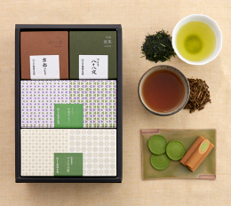 祇園辻利 煎茶+焙茶抹茶甜點禮盒