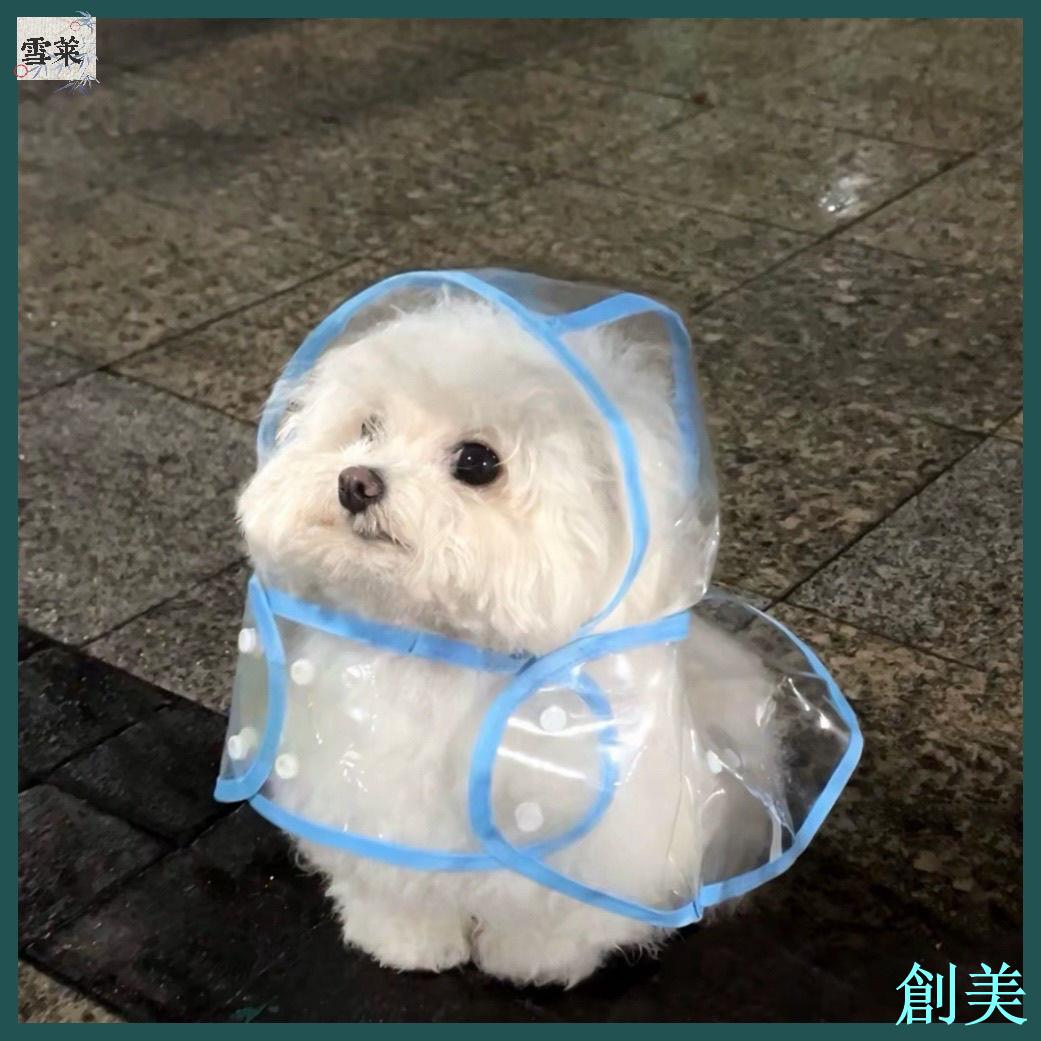 狗狗雨衣寵物雨天夏天泰迪四腳神器專用防水雨披小型犬夏季狗雨衣-創美
