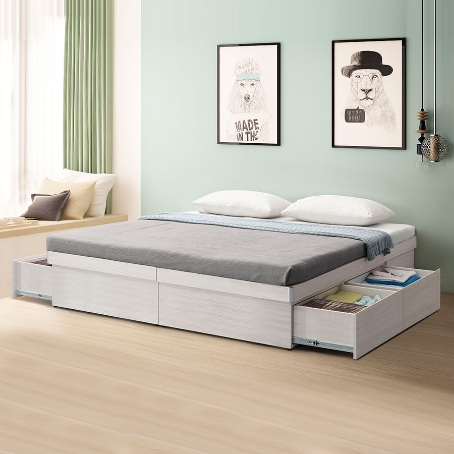 熊大心『加高』收納型安全圓角床底-5尺 六分木心板製造、F3低甲醛、標準雙人床、雙人床架【myhome8居家無限】★APP下單享點數4% 1