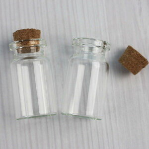 軟木玻璃罐 軟木玻璃瓶 (小)高40mm/一袋12包入(一包2個)共24個入(定15) 精油瓶 軟木塞玻璃瓶 軟木塞星沙瓶 瓶中信罐-AA-3107