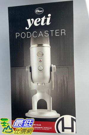 [美國直購] 一年保固 Blue Yeti USB Microphone 專業電容式 麥克風 銀色