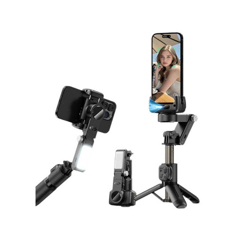 QinD Q19 全自動跟拍雲台/自拍桿(單軸 + AI人臉追蹤) + Gimbal AI 藍牙控制器 可站立 全身 全景 直播