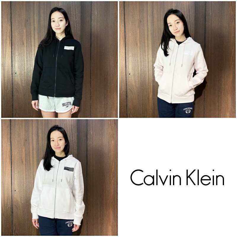 美國百分百【全新真品】 Calvin Klein 連帽外套 棉質 刷毛 女款 CK 夾克 大logo 三色 AY02