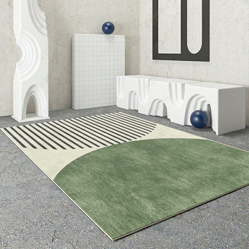 侘寂風客廳地毯日式現代簡約北歐沙發茶幾毯臥室床邊家用輕奢地墊