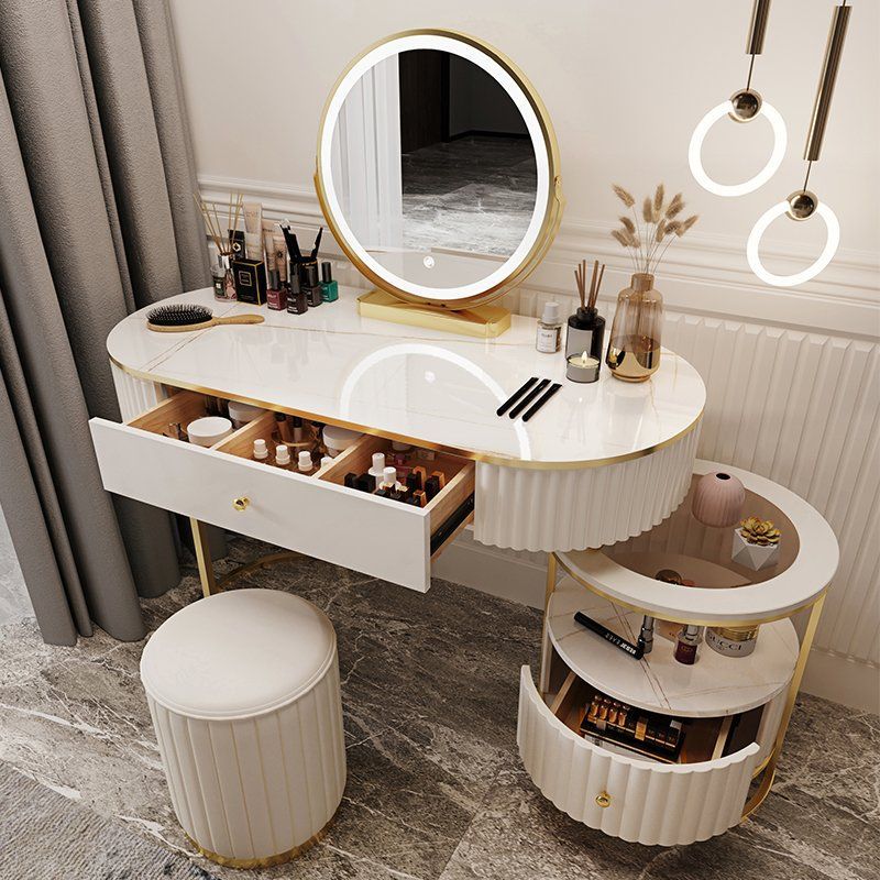 2021新款輕奢梳妝臺臥室網紅ins風 現代北歐簡約小戶型實木化妝桌